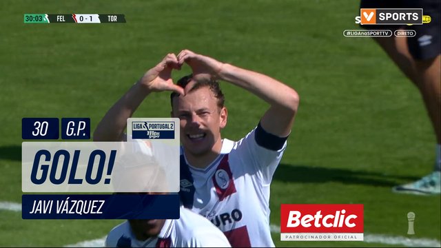 GOLO! Torreense, Javi Vázquez aos 30', Felgueiras 0-1 Torreense