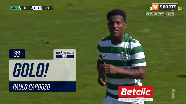GOLO! Sporting CP B, Paulo Cardoso aos 33', Feirense 1-1 Sporting CP B