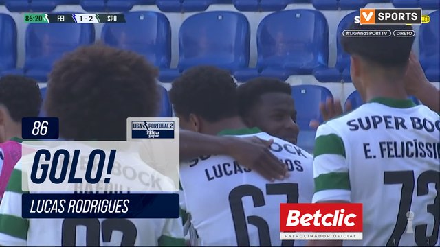 GOLO! Sporting CP B, Lucas Rodrigues aos 86', Feirense 1-2 Sporting CP B