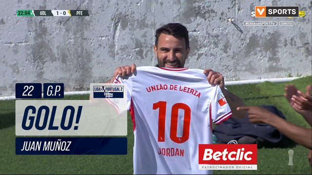 GOLO! U. Leiria, Juan Muñoz aos 22', U. Leiria 1-0 P. Ferreira