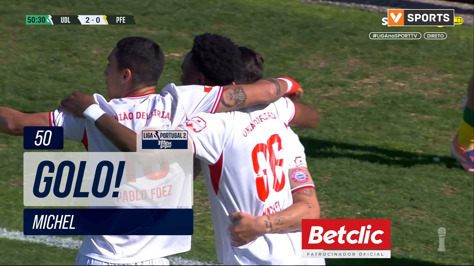 GOLO! U. Leiria, Michel aos 50', U. Leiria 2-0 P. ...