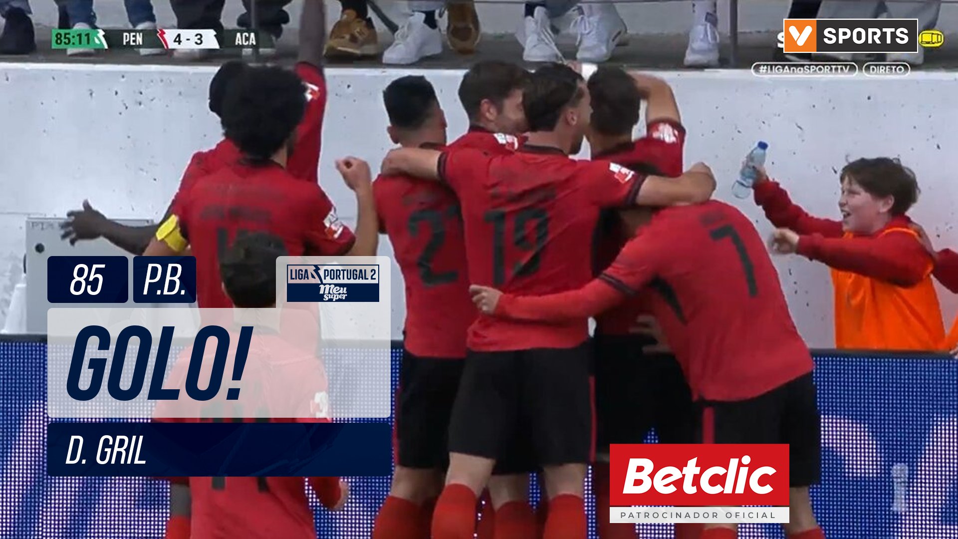 GOLO! Penafiel, D. Gril (p.b.) aos 85', Penafiel 4...