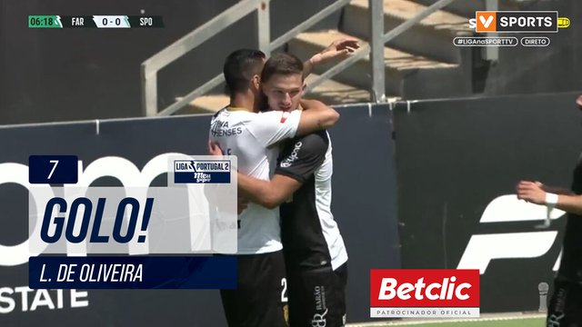 GOLO! SC Farense, L. de Oliveira aos 7', SC Farense 1-0 Sporting CP B