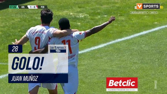 GOLO! U. Leiria, Juan Muñoz aos 28', U. Leiria 1-0 Penafiel