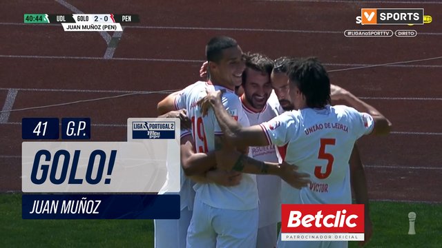 GOLO! U. Leiria, Juan Muñoz aos 41', U. Leiria 2-0 Penafiel