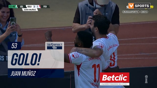 GOLO! U. Leiria, Juan Muñoz aos 53', U. Leiria 3-1 Penafiel