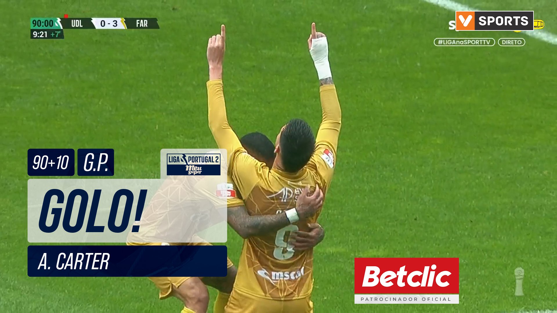 GOLO! Farense, A. Carter aos 90'+10', U. Leiria 0-...
