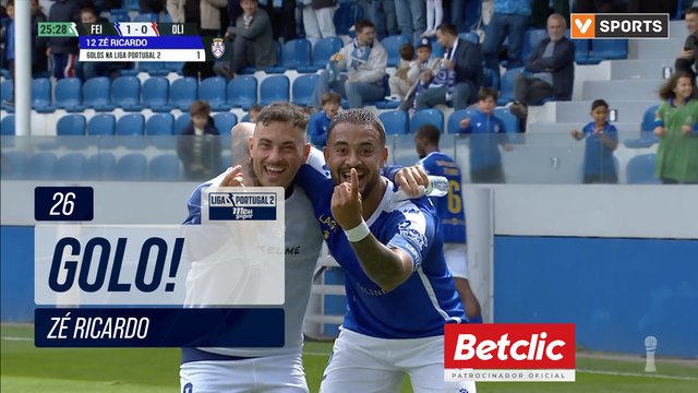 GOLO! Feirense, Zé Ricardo aos 26', Feirense 1-0 Oliveirense