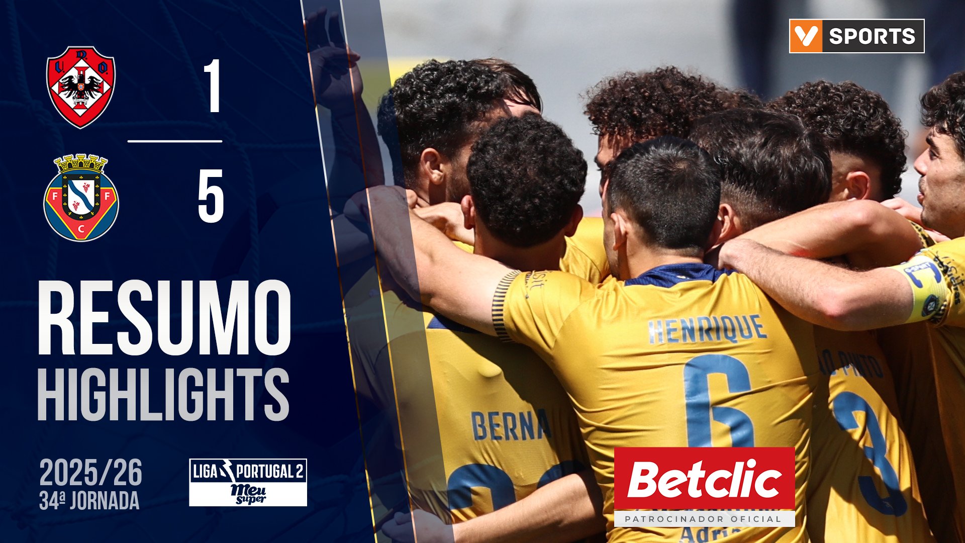 Liga Meu Super (34ª Jornada): Resumo UD Oliveirense 1-5 FC Felgueiras