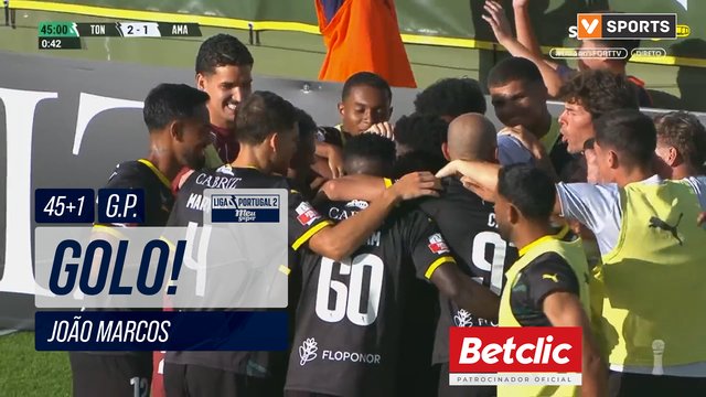 GOLO! Tondela, João Marcos aos 45'+1', Tondela 2-1 Amarante