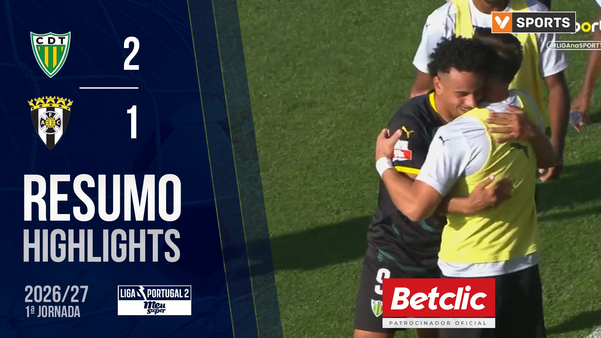 Liga Meu Super (1ª Jornada): Resumo Tondela 2-1 Amarante