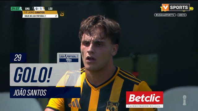 GOLO! Lourosa FC, João Santos aos 29', Amarante 0-1 Lourosa FC