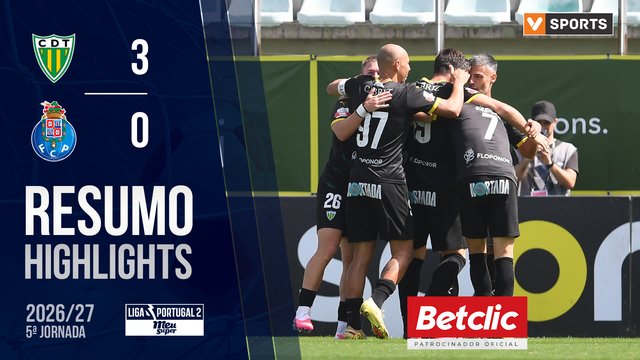 Liga Meu Super (5ª Jornada): Resumo Tondela 3-0 FC Porto B