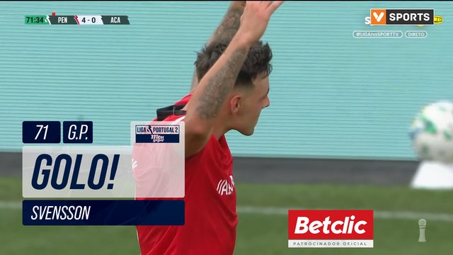 GOLO! Penafiel, Svensson aos 71', Penafiel 4-0 A. Académica