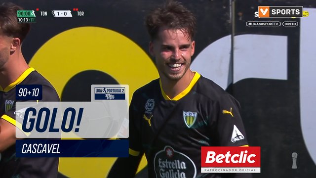 GOLO! Tondela, Cascavel aos 90'+10', Tondela 1-0 Torreense