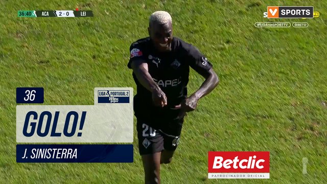 GOLO! A. Académica, J. Sinisterra aos 36', A. Académica 2-0 Leixões