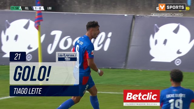 GOLO! Felgueiras, Tiago Leite aos 21', Felgueiras 1-0 Lourosa FC