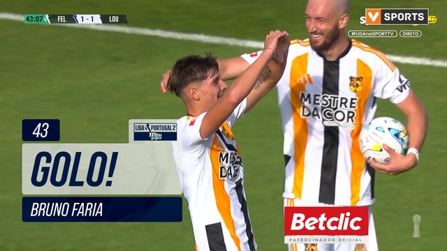 GOLO! Lourosa FC, Bruno Faria aos 43', Felgueiras 1-1 Lourosa FC