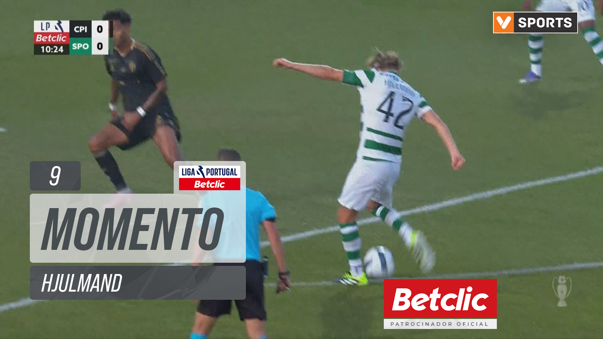 Sporting, Jogada, Hjulmand aos 9'
