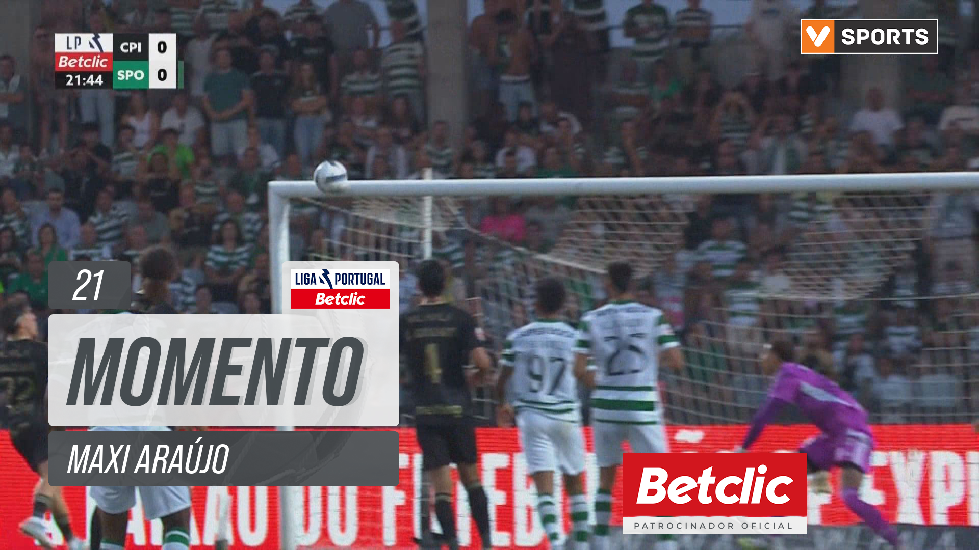 Sporting, Jogada, Maxi Araújo aos 21'