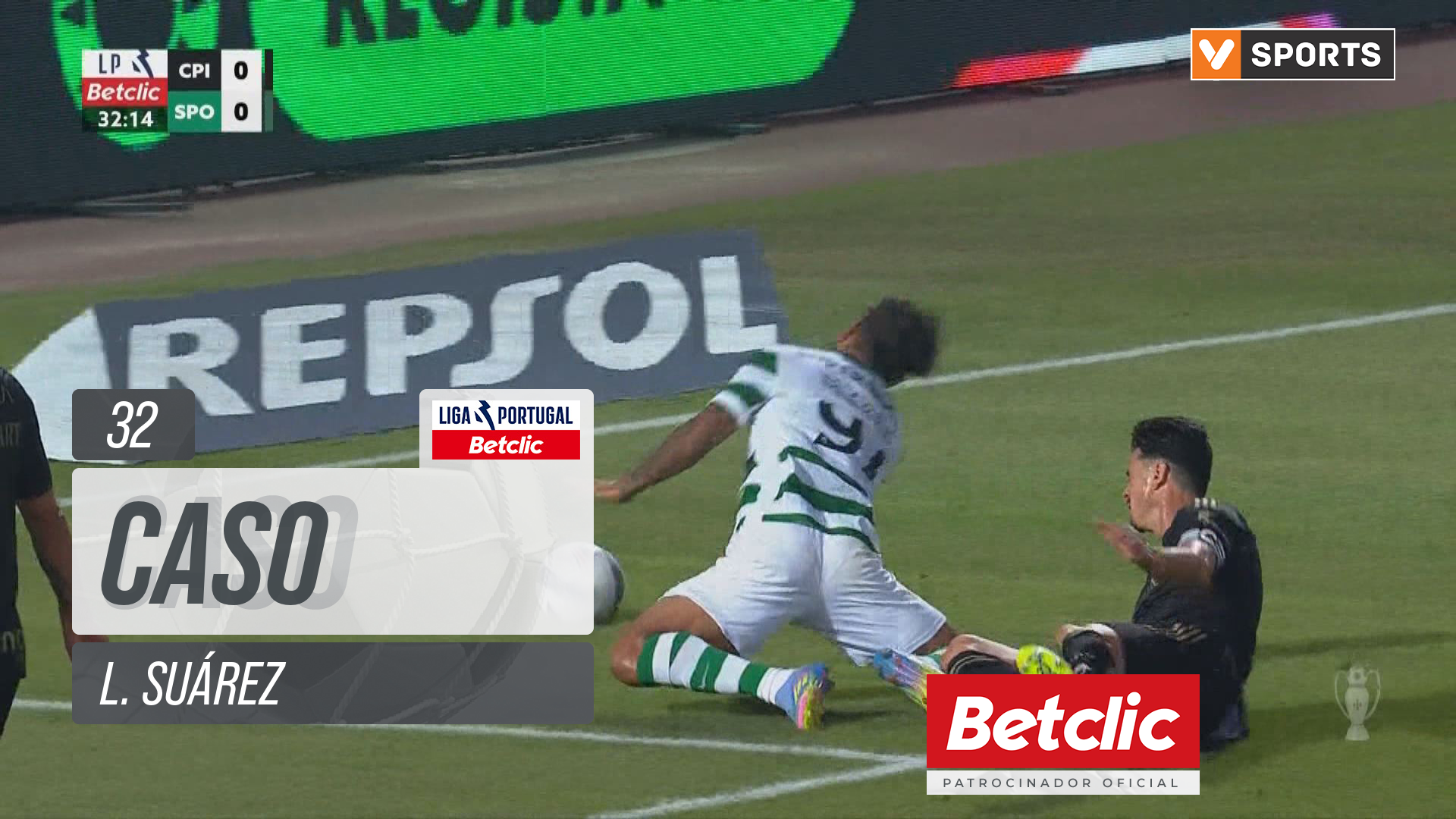 Sporting, Caso, L. Suárez aos 32'