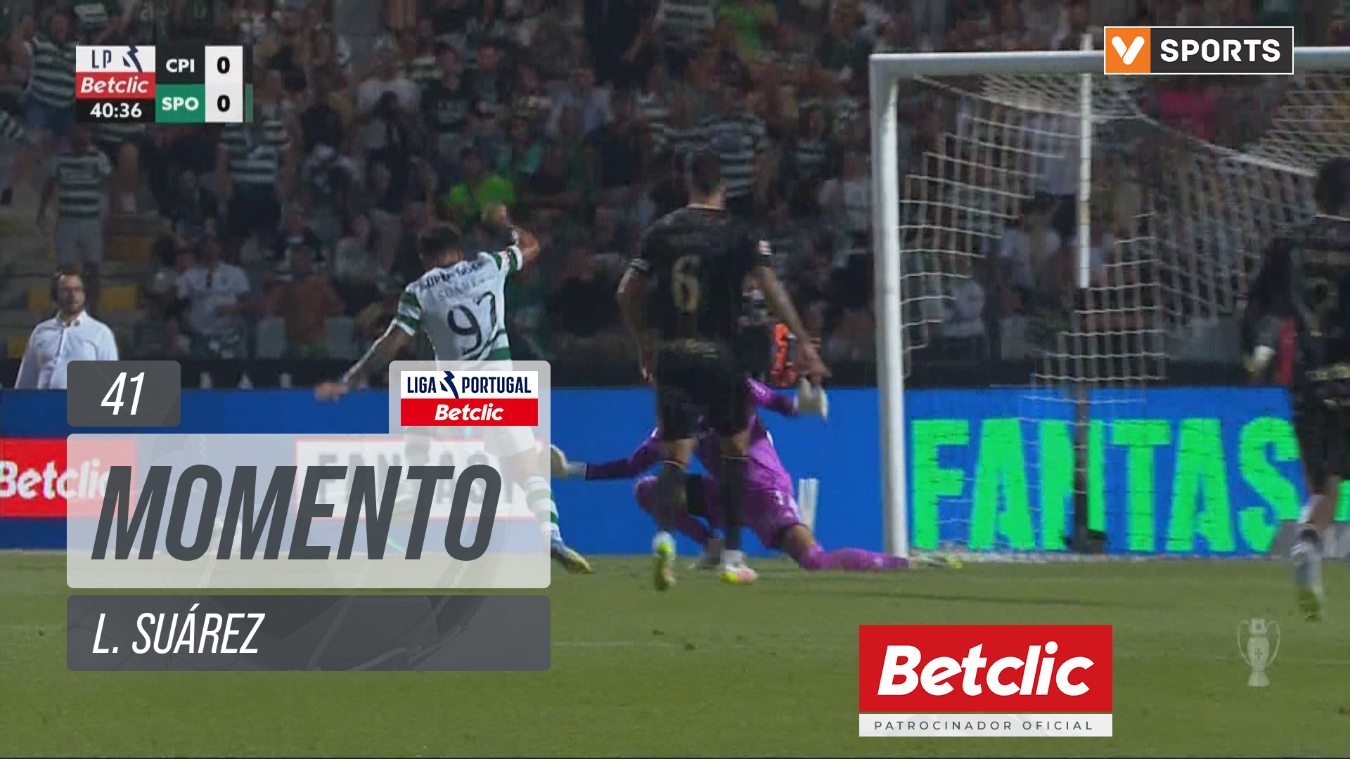 Sporting, Jogada, L. Suárez aos 41'