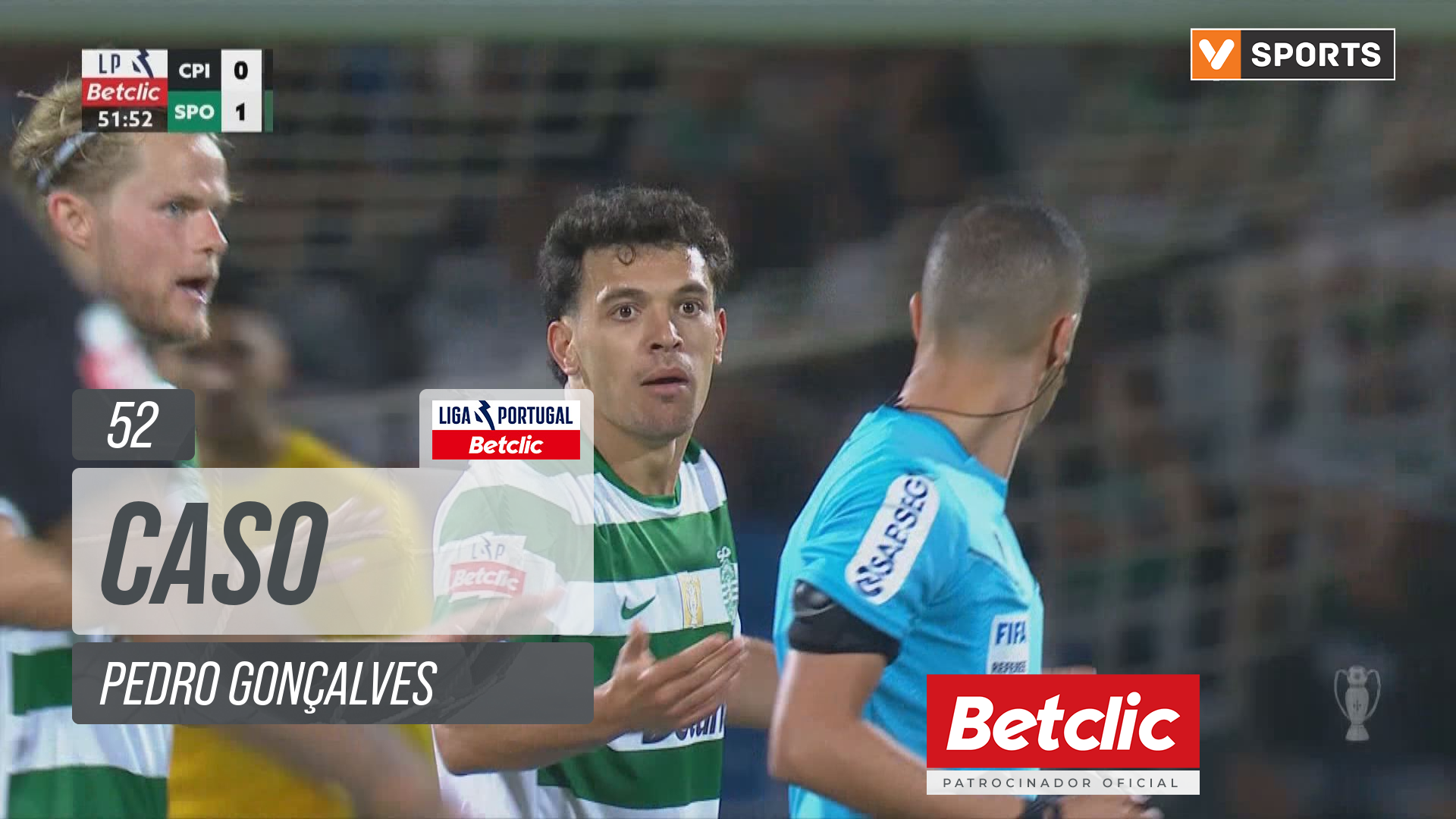 Sporting, Cartão Amarelo, Pedro Gonçalves aos 52'