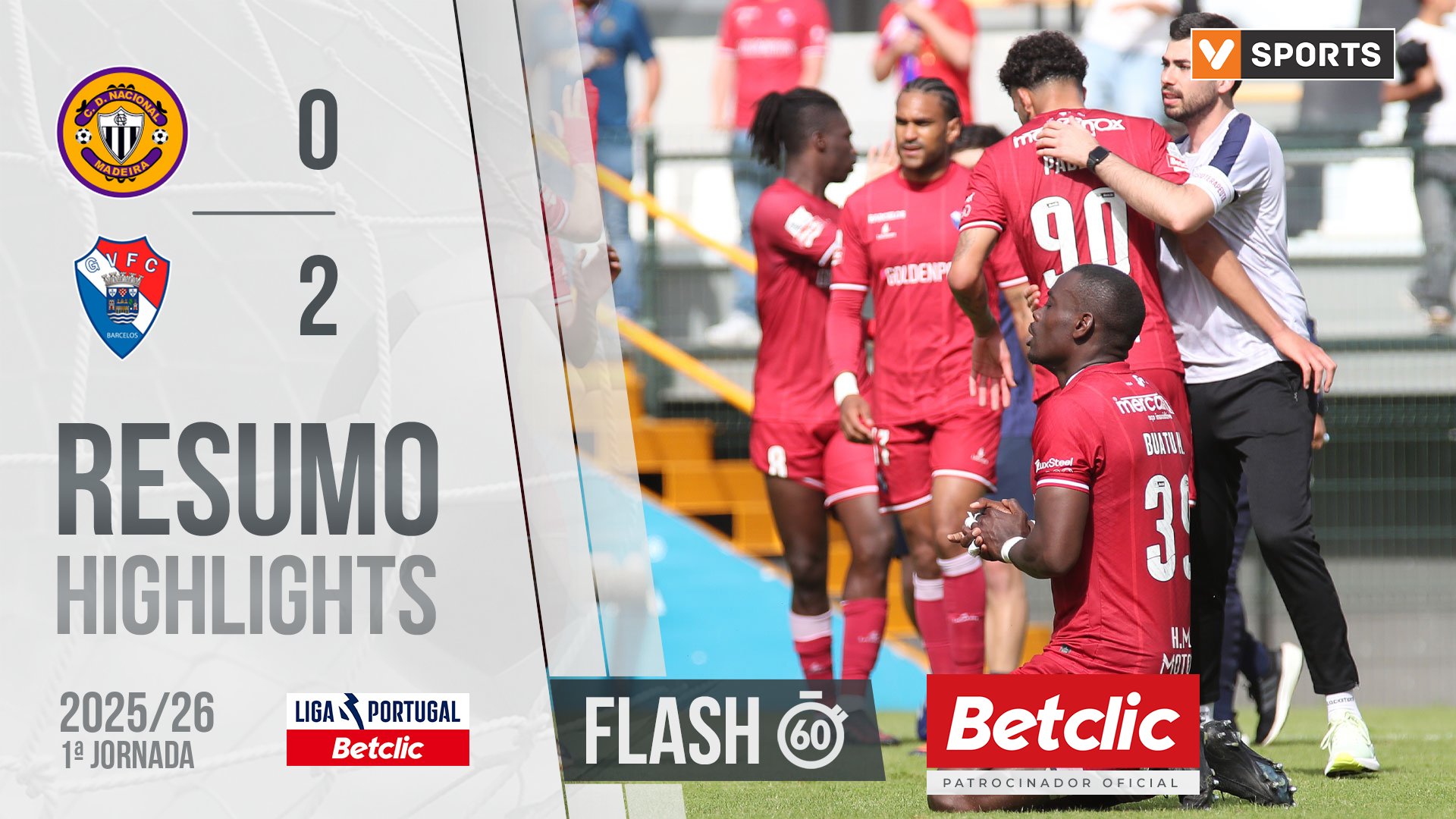 Liga Portugal Betclic (1ªJ): Resumo Flash Nacional 0-2 Gil Vicente
