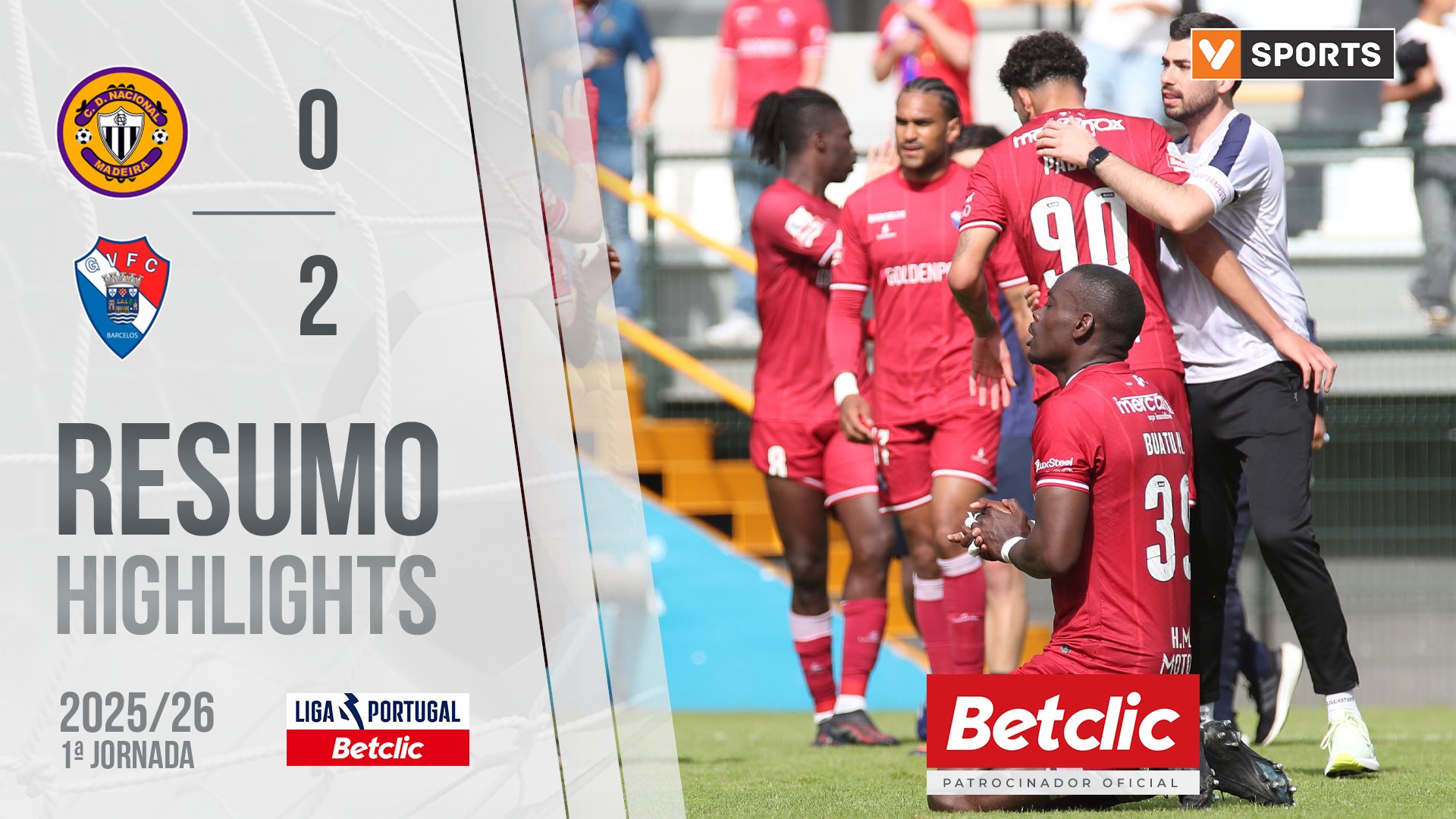 Liga Portugal Betclic (1ªJ): Resumo Nacional 0-2 Gil Vicente
