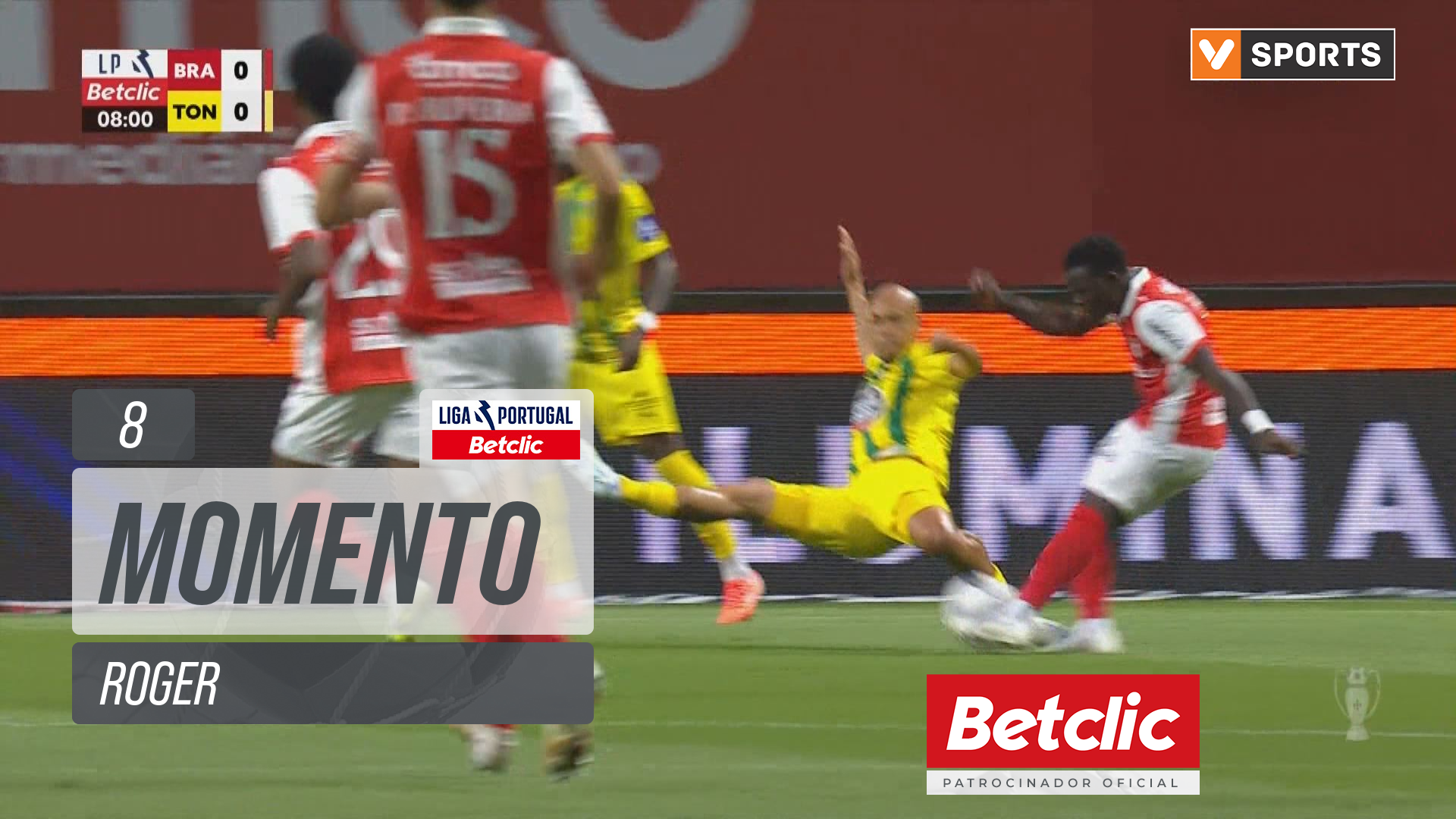 Braga, Jogada, Roger aos 8'