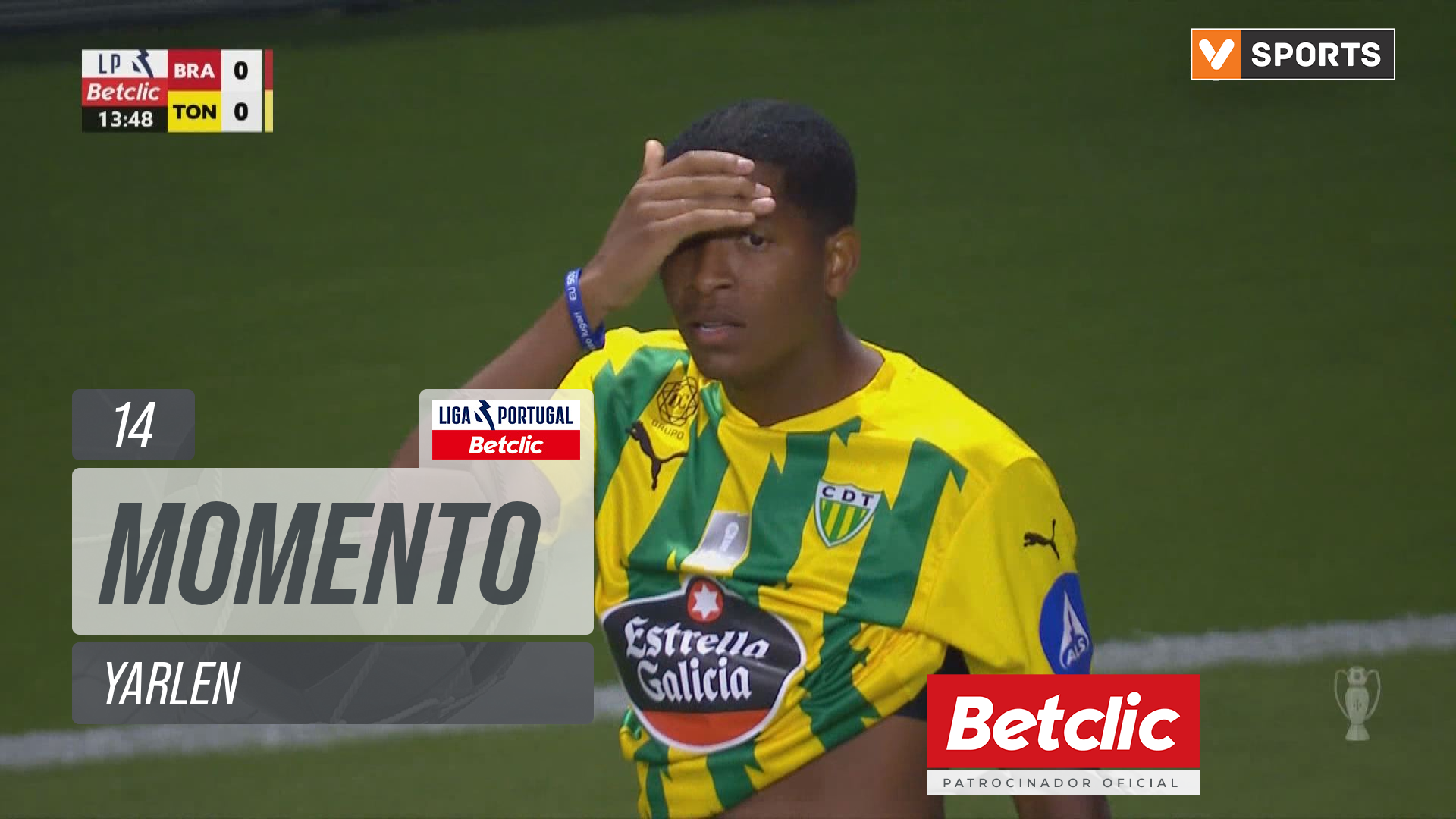 Tondela, Jogada, Yarlen aos 14'