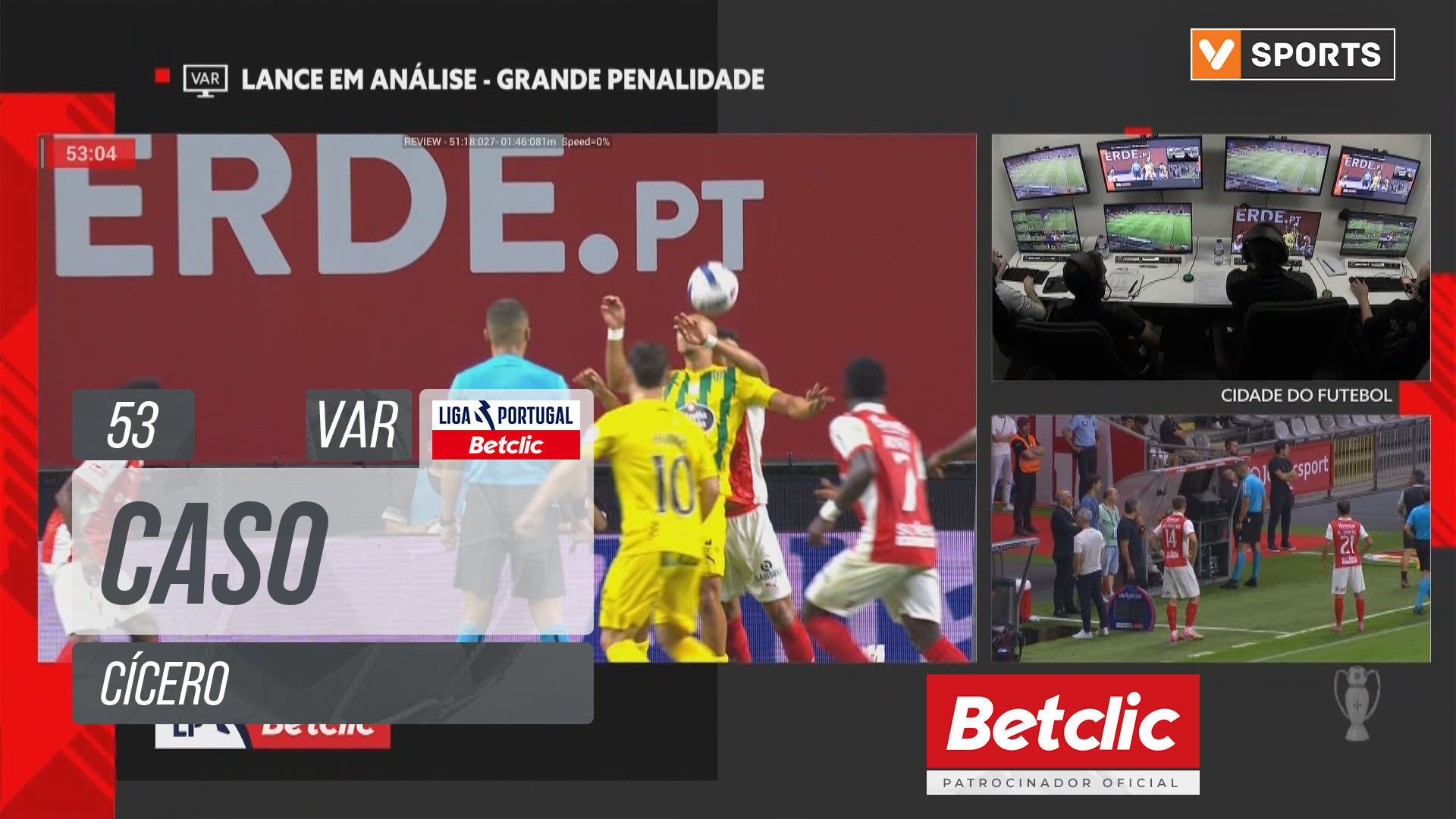 Tondela, Caso, Cícero aos 53'