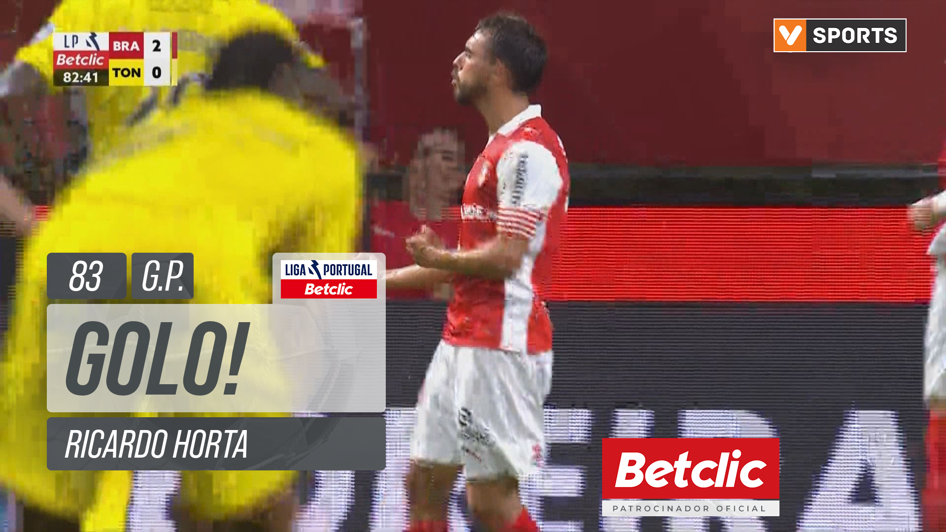 GOLO! Braga, Ricardo Horta aos 83', Braga 3-0 Tondela