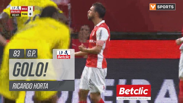 GOLO! Braga, Ricardo Horta aos 83', Braga 3-0 Tondela