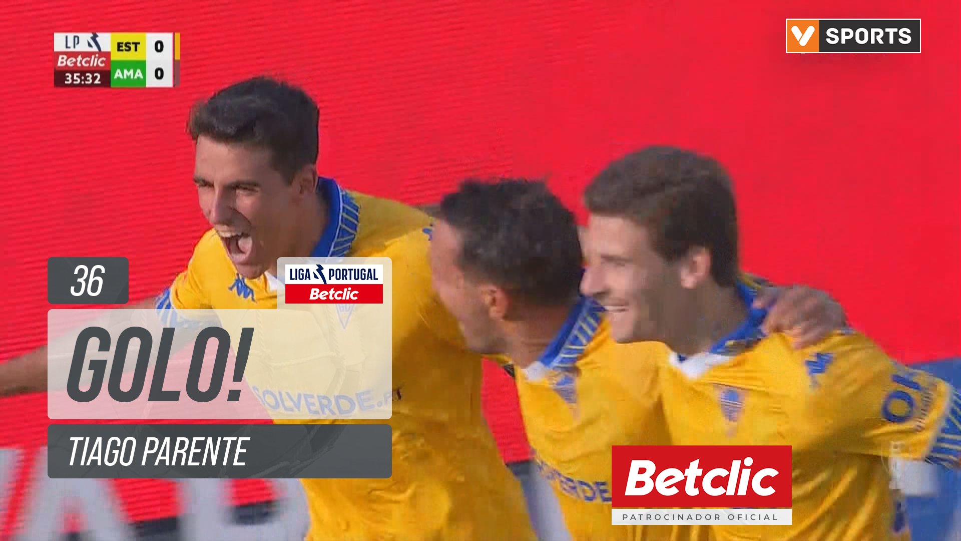 GOLO! Estoril, Tiago Parente aos 36', Estoril 1-0 Estrela Amadora