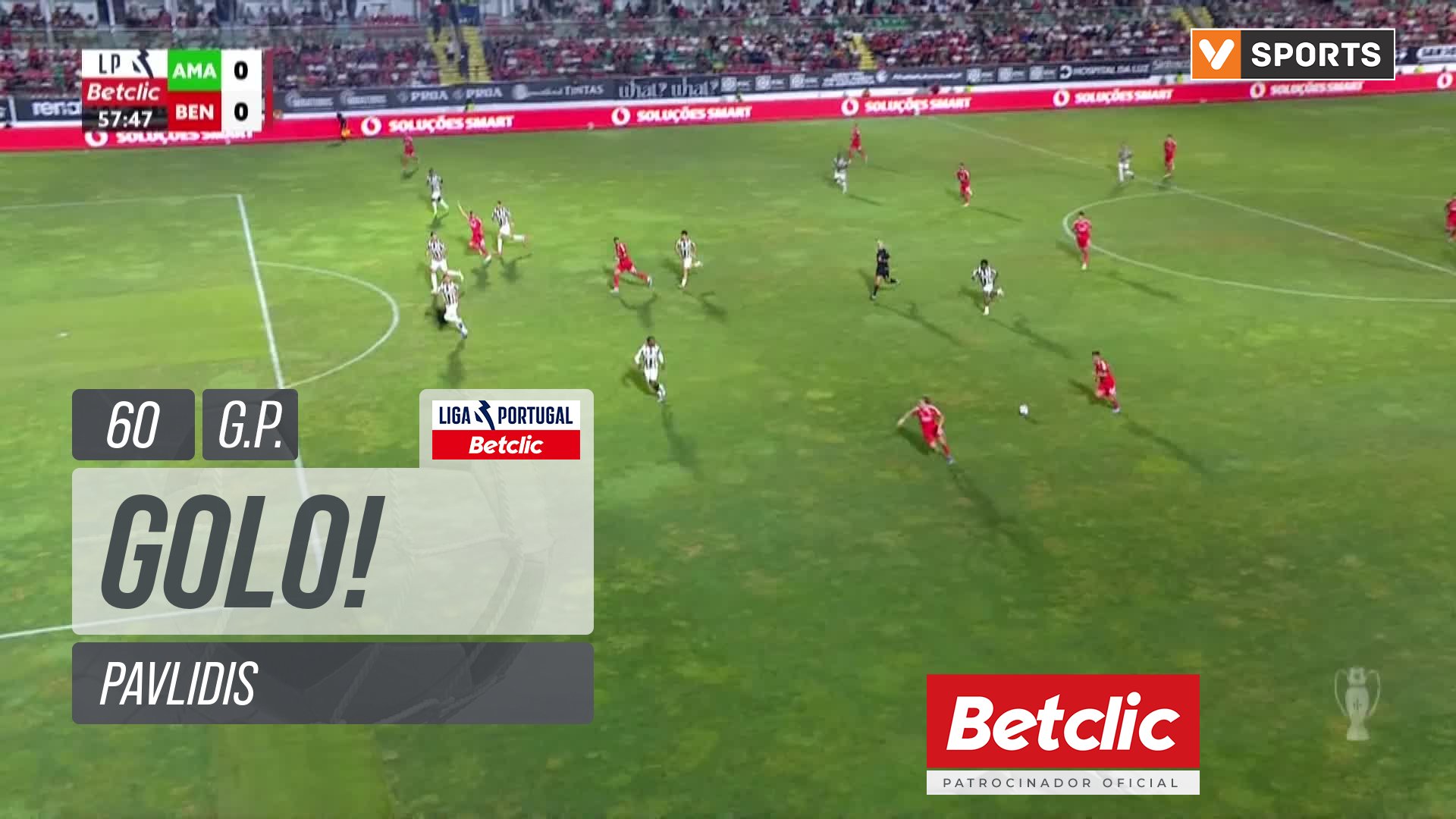 GOLO! Benfica, Pavlidis aos 60', Estrela Amadora 0-1 Benfica