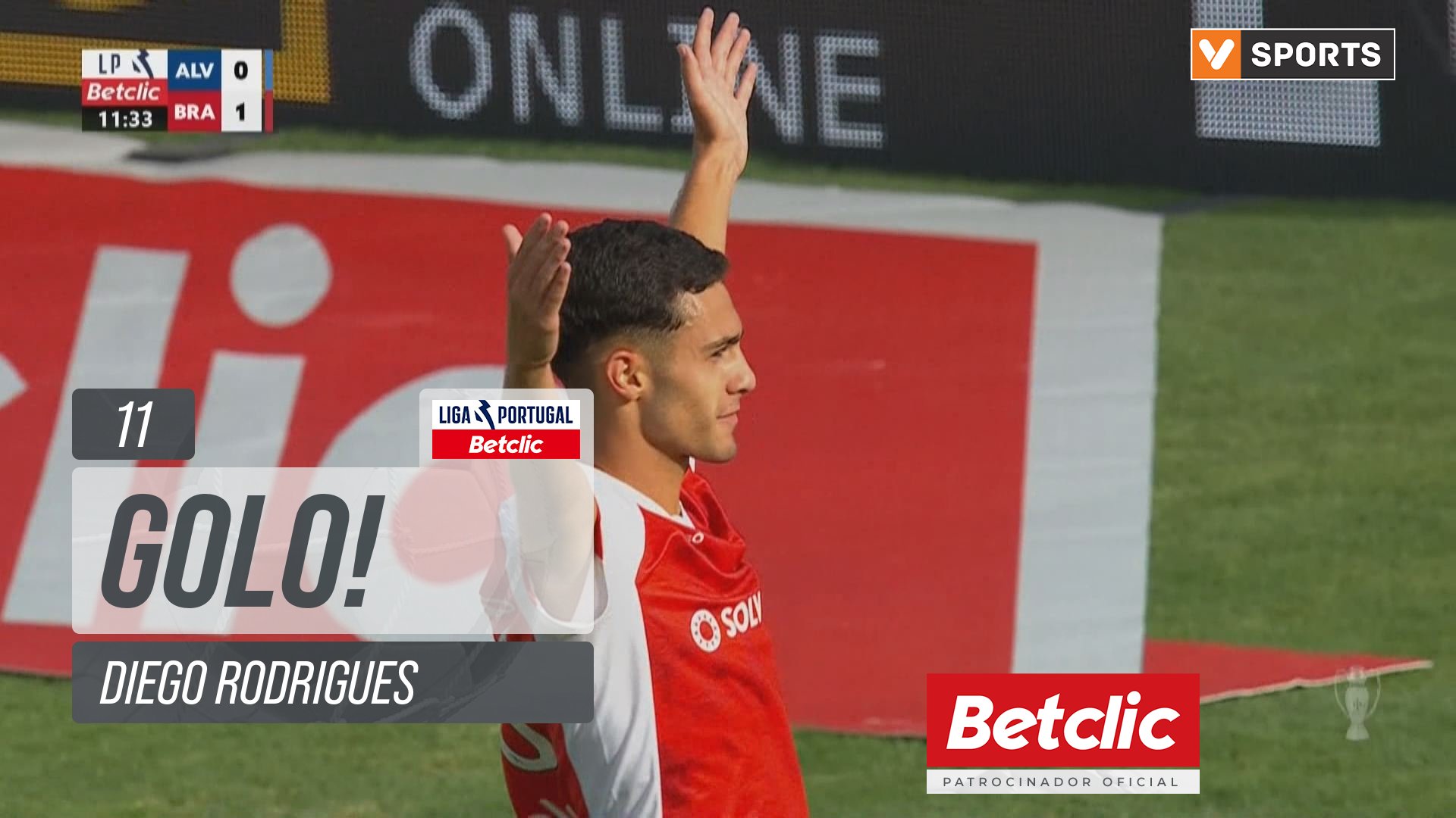 GOLO! Braga, Diego Rodrigues aos 11', Alverca 0-1 Braga