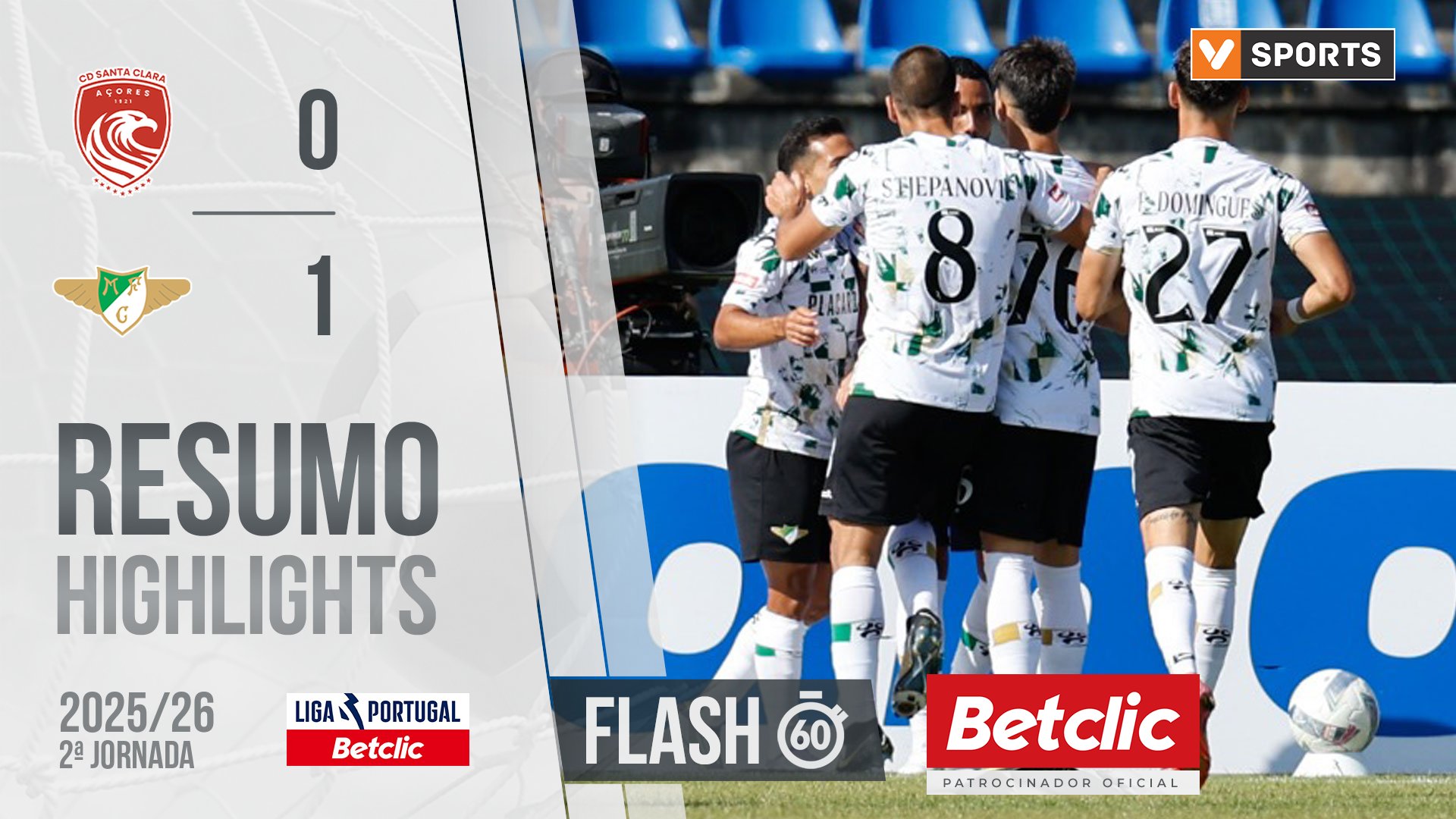 Liga Portugal Betclic (2ªJ): Resumo Flash Santa Clara 0-1 Moreirense