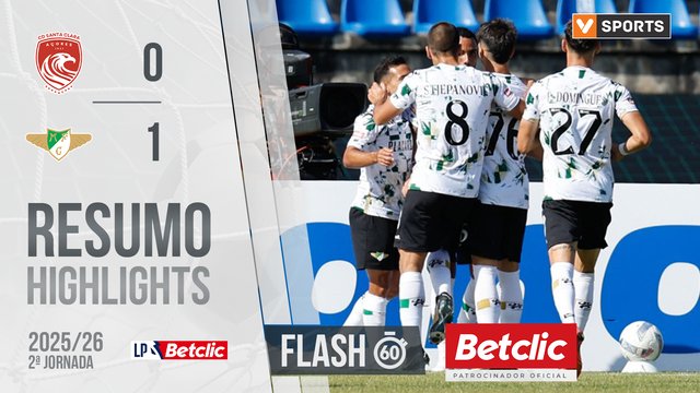 Liga Portugal Betclic (2ªJ): Resumo Flash Santa Clara 0-1 Moreirense