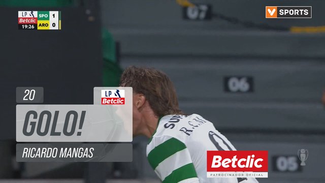GOLO! Sporting, Ricardo Mangas aos 20', Sporting 1-0 Arouca