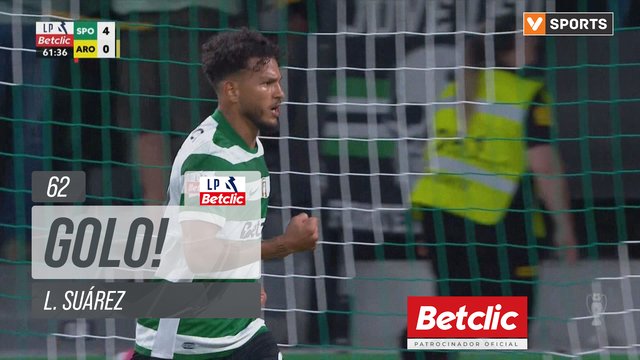 GOLO! Sporting, L. Suárez aos 62', Sporting 5-0 Arouca