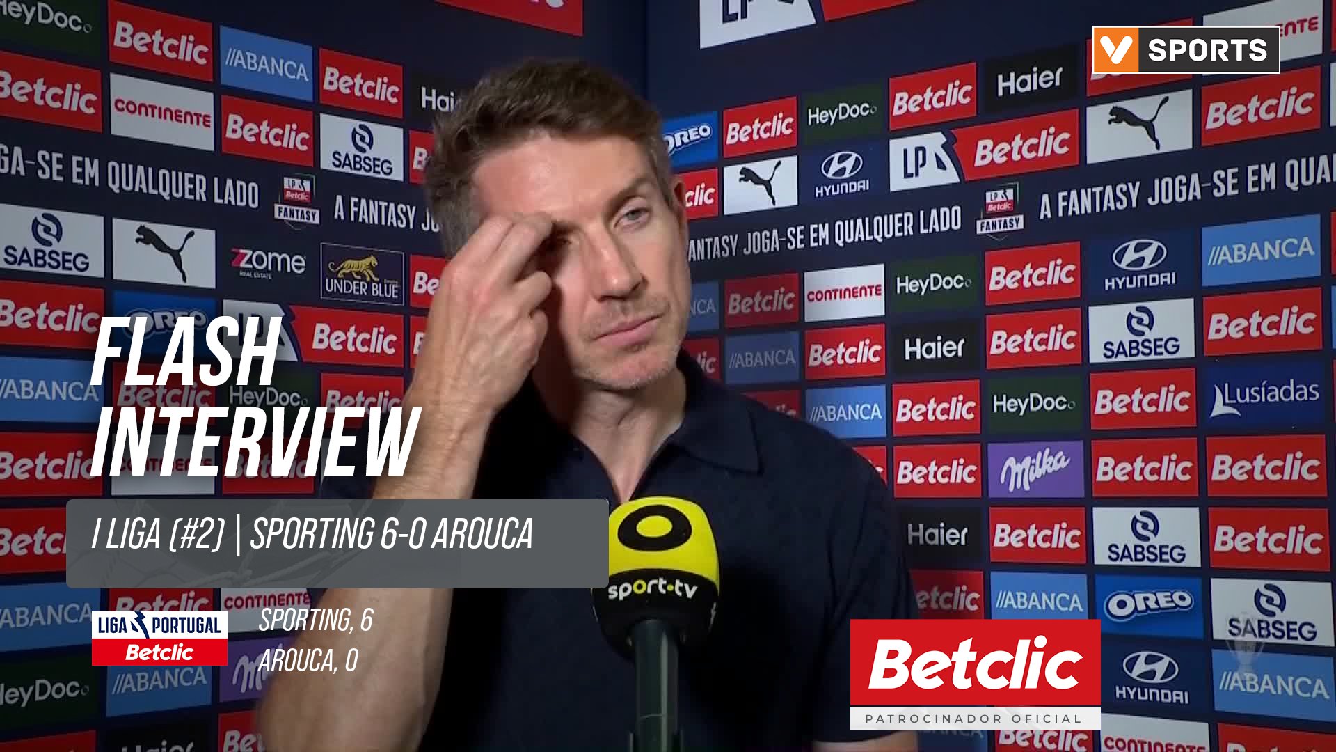 I Liga (#2) | Sporting 6-0 Arouca: Flash Interview Vasco Seabra