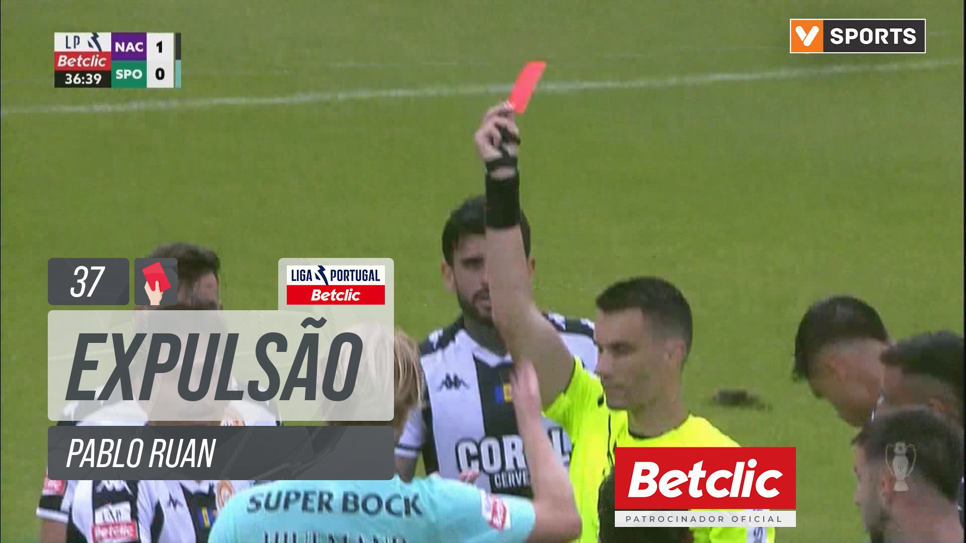 Nacional, Expulsão, Pablo Ruan aos 37'