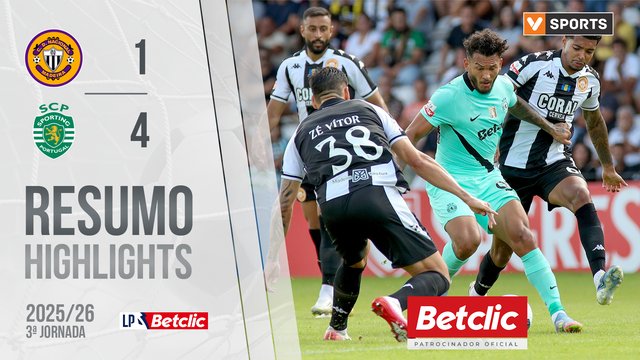 Liga Portugal Betclic (3ªJ): Resumo Nacional 1-4 Sporting