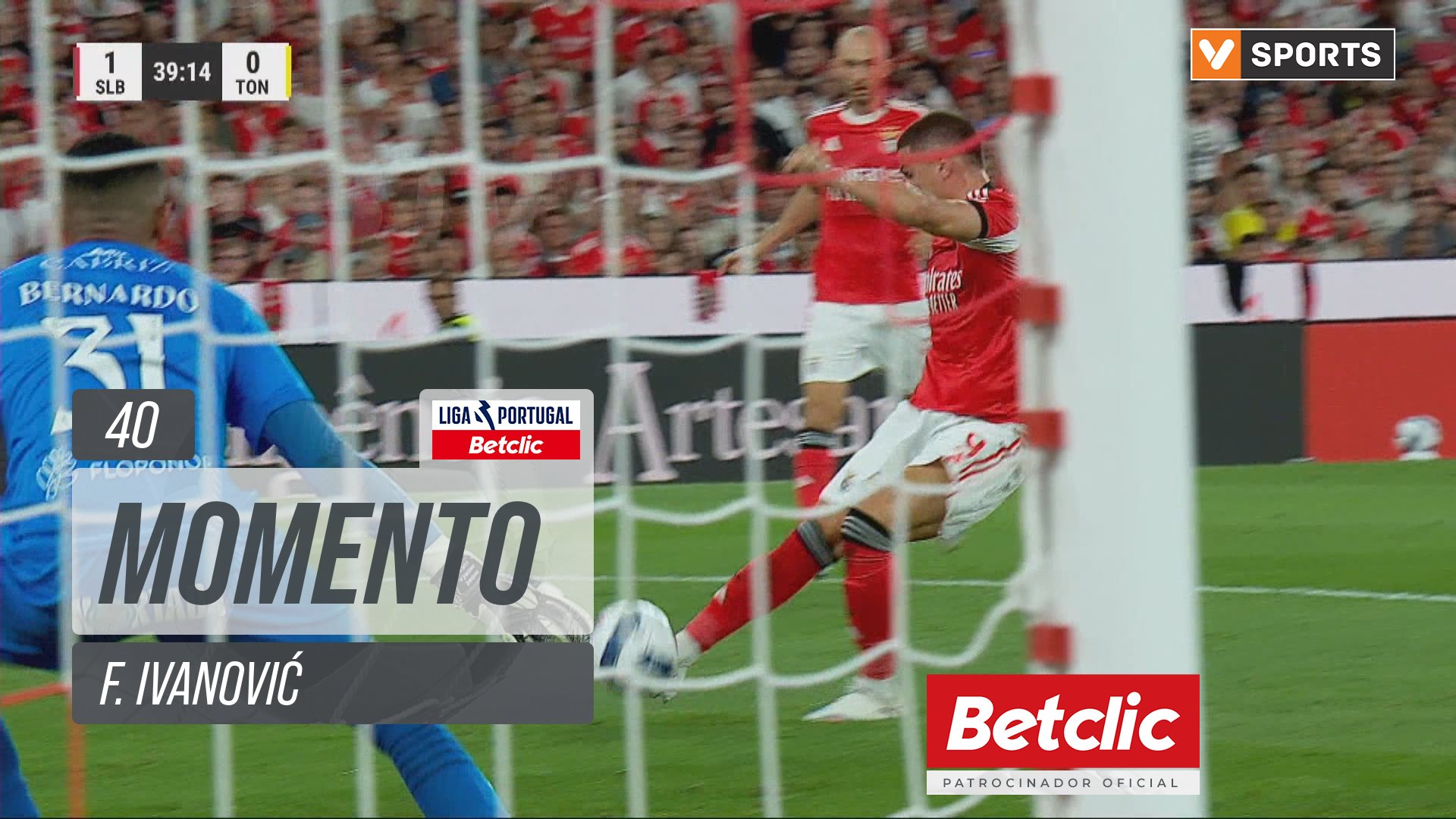Benfica, Jogada, F. Ivanović aos 40'