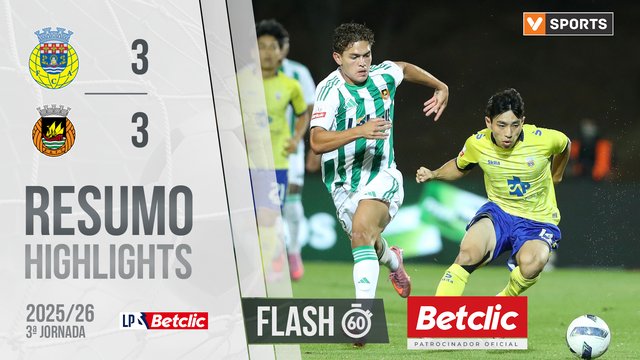 I Liga (3ªJ): Resumo Flash Arouca 3-3 Rio Ave