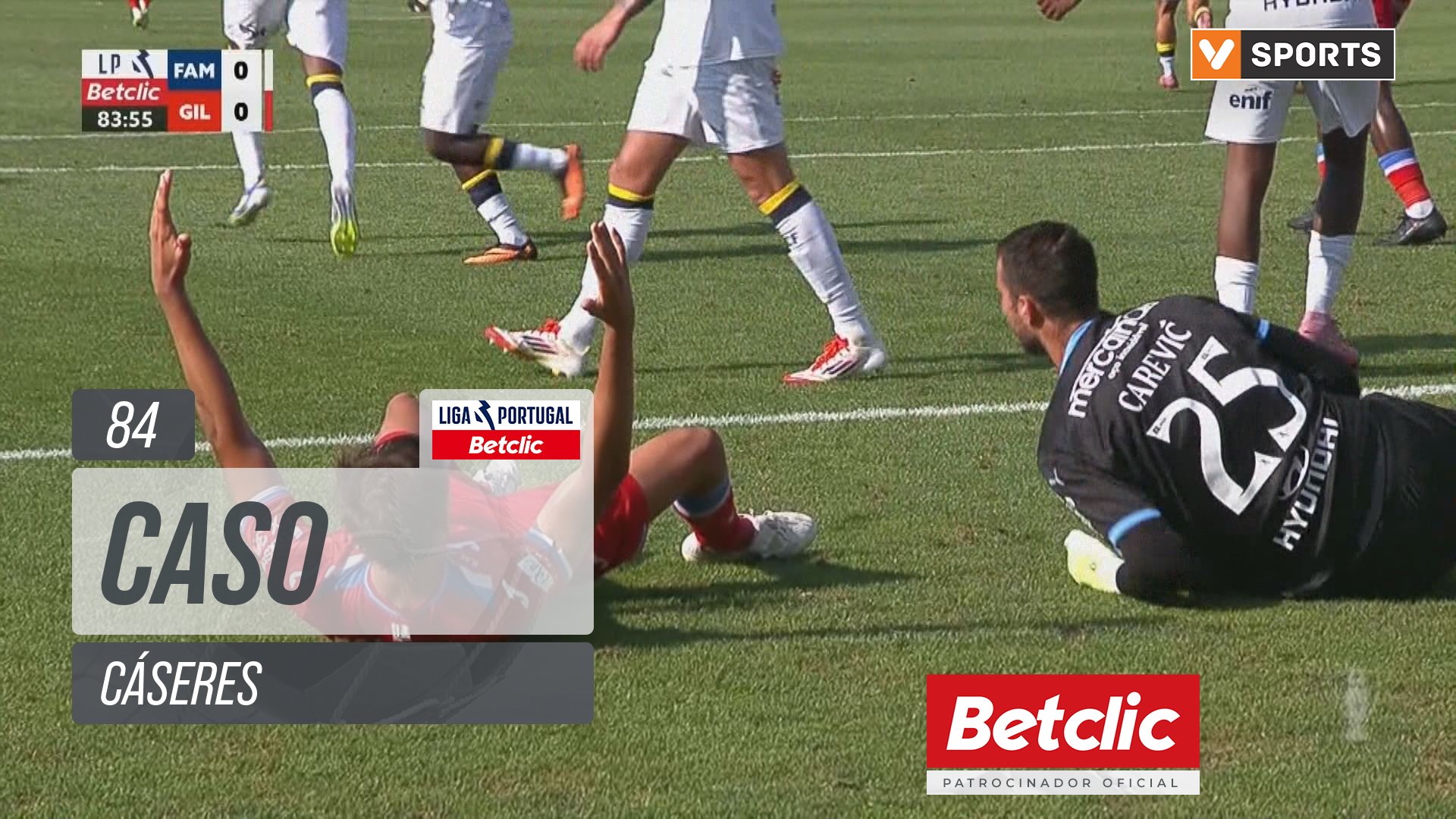 Gil Vicente, Caso, Cáseres aos 84'