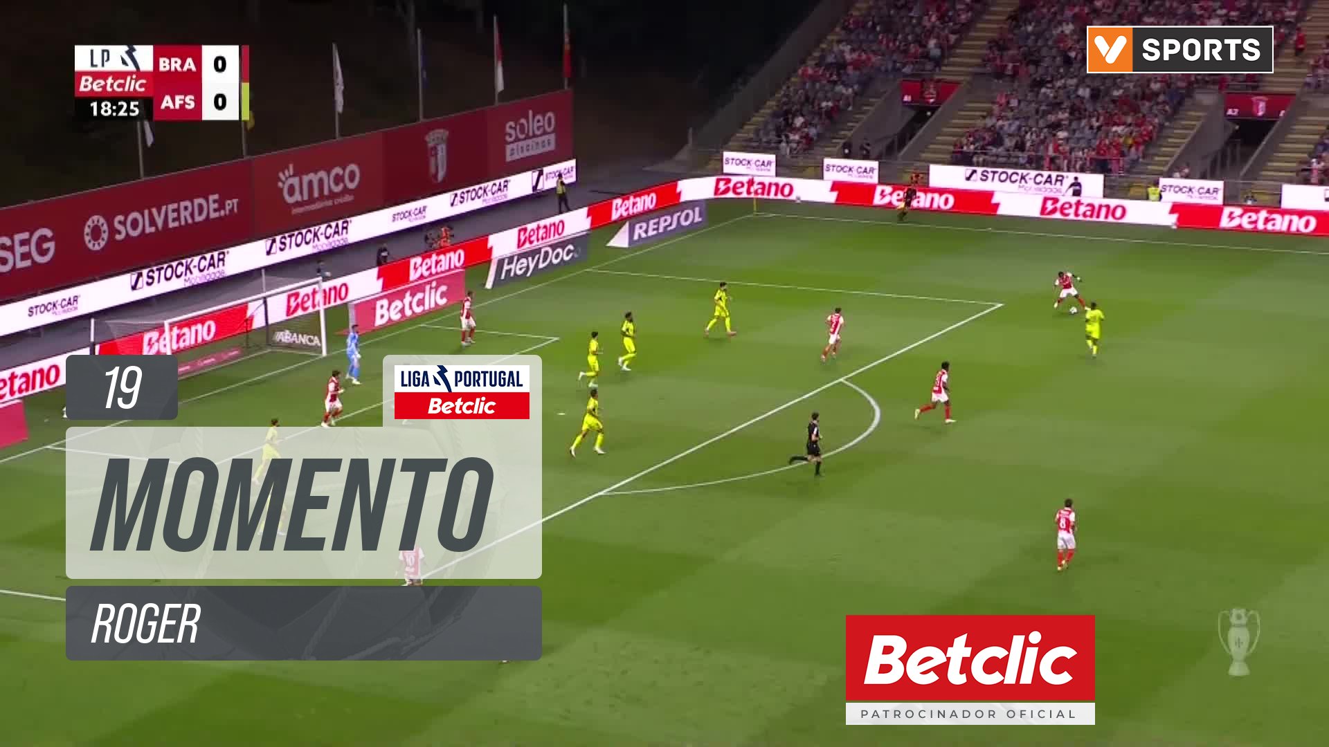 Braga, Jogada, Roger aos 19'