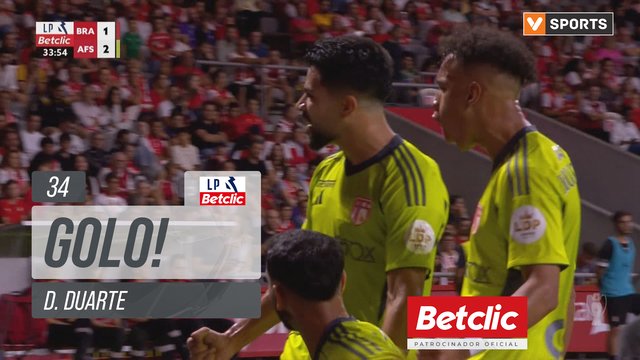 GOLO! AVS, D. Duarte aos 34', Braga 1-2 AVS