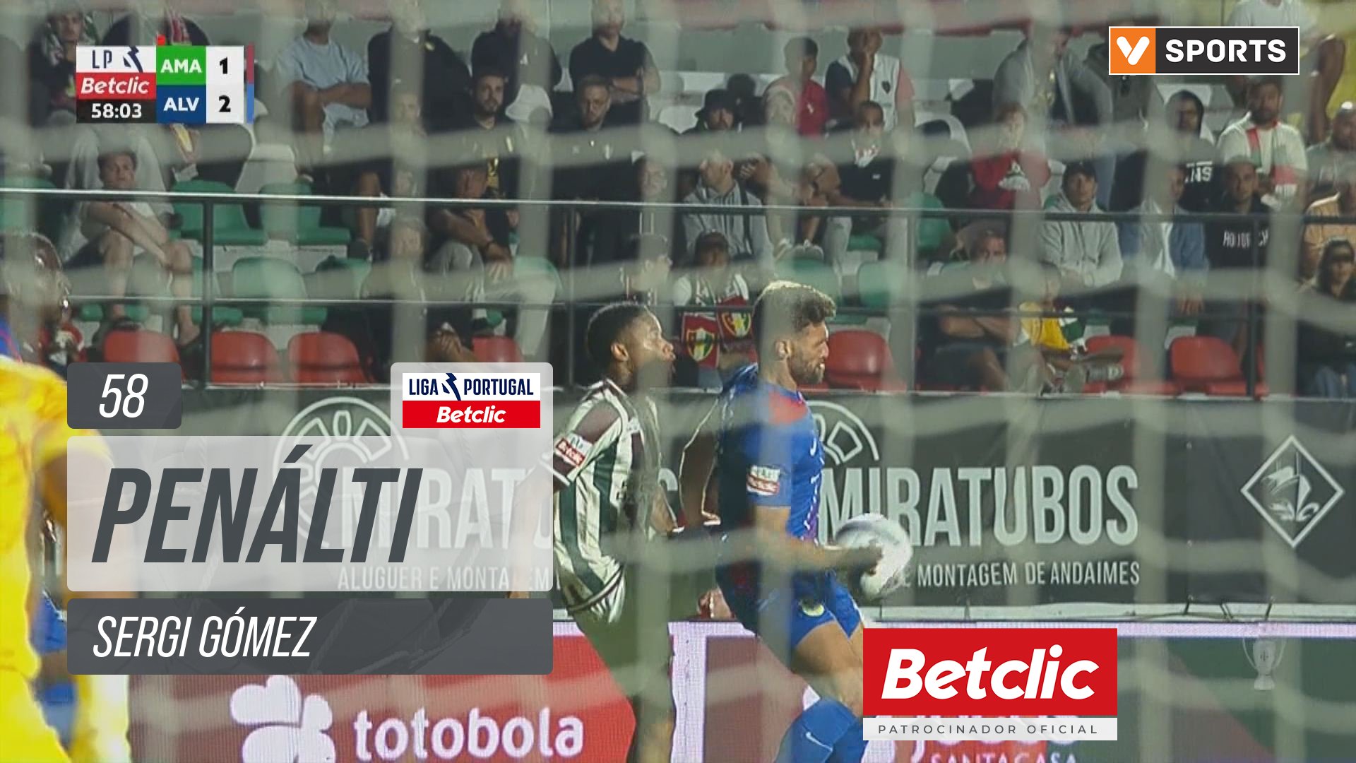 Alverca, Penálti, Sergi Gómez aos 58'